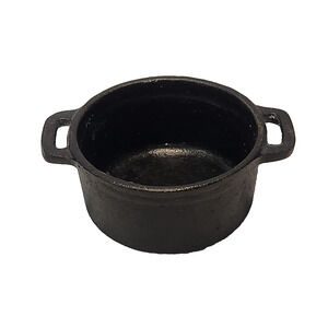 Tablecraft Personal 8 oz Mini Round Cast Iron Dual Handled Server 4"